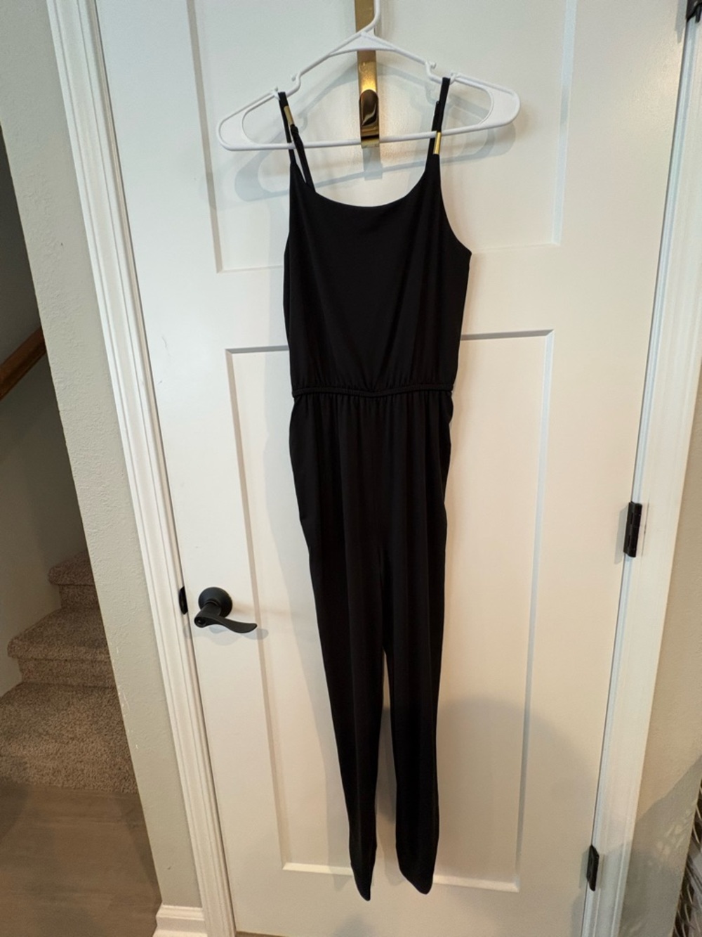 Women’s Black One-Piece Romper – Casual Cami Style Jumpsuit, small